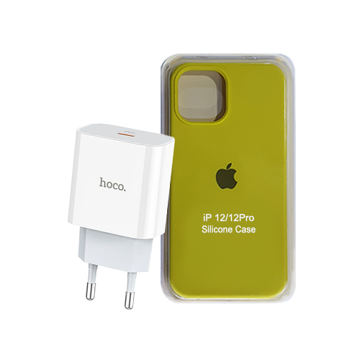 Combo Carcasa iPhone 12 / 12 Pro + Enchufe Tipo C Carga Rápida