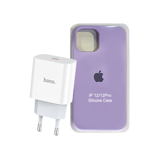 Combo Carcasa iPhone 12 / 12 Pro + Enchufe Tipo C Carga Rápida