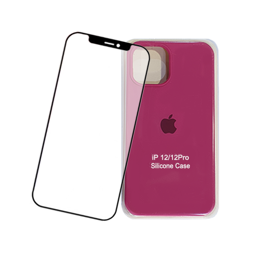 Combo Lámina de Vidrio 5D + Carcasa iPhone 12