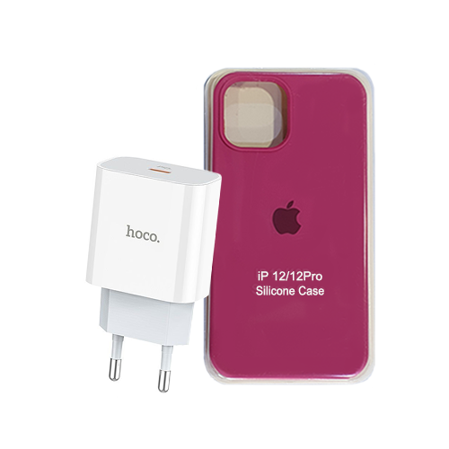 Combo Carcasa iPhone 12 / 12 Pro + Enchufe Tipo C Carga Rápida