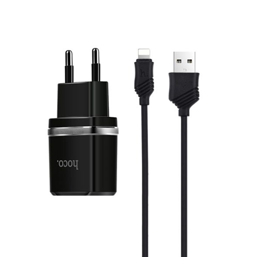 Set Cargador iPhone USB Dual Hoco C12 Lightning