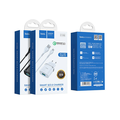 Set Cargador Micro USB 3.0 Hoco C12Q