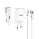 Set Cargador 3 en 1 Dual Tipo C Hoco C62D